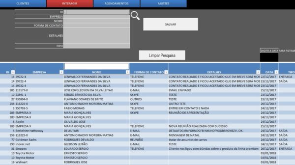 PLANILHA AGENDA TELEFÔNICA E COMPROMISSOS - Imagem 2